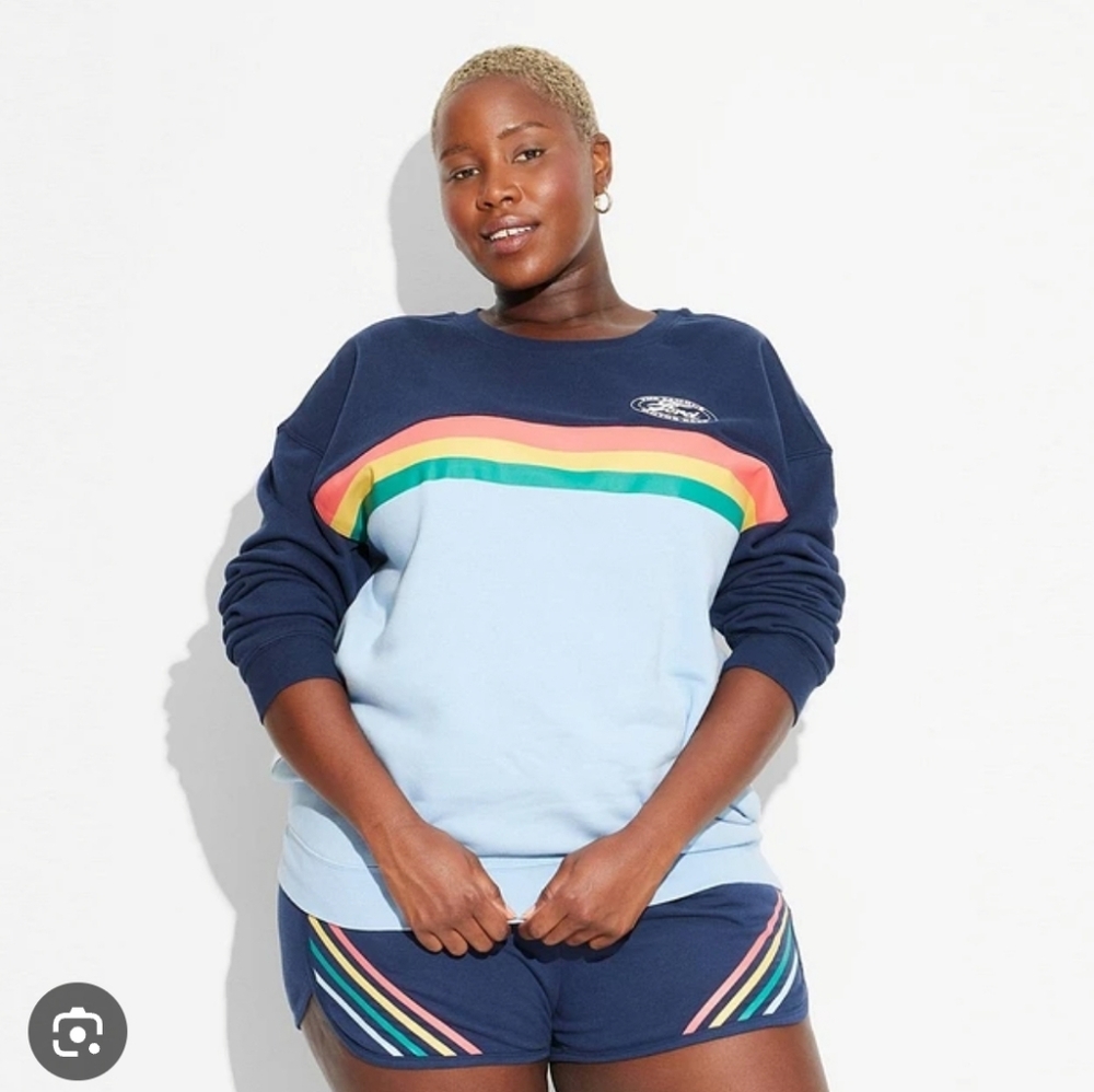 Ford Striped Graphic Sweater Sz L